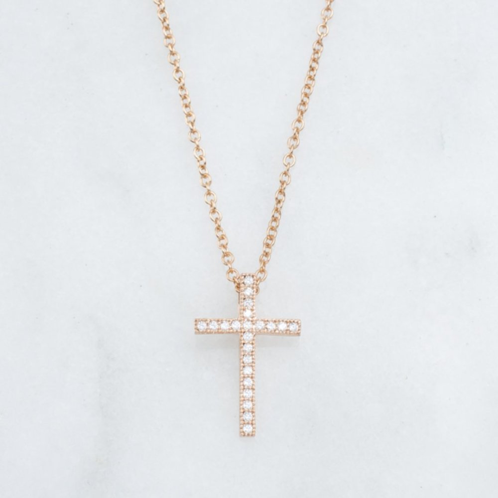 Gold over silver Pave CZ Cross - Lot #043